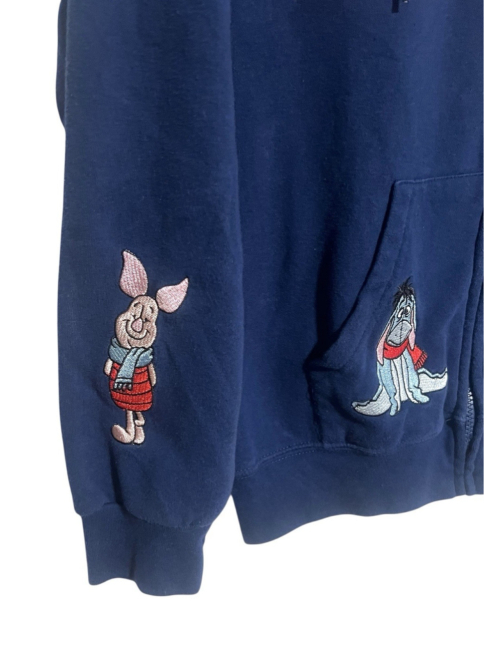 Disney Winnie the Pooh Hoodie Jacket Women’s XS Zip Fleece Embroidered Patches - Picture 5 of 10